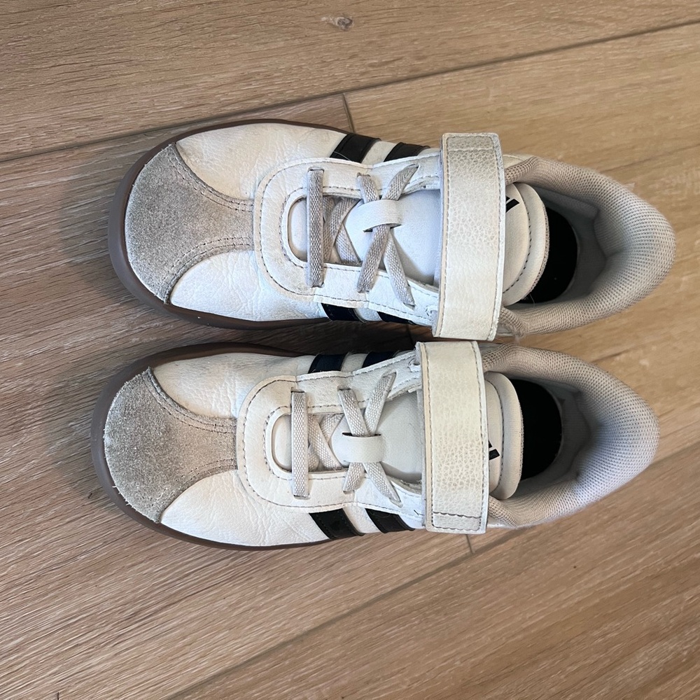Adidas Kids White and Black Velcro Sneakers - Picture 2 of 4